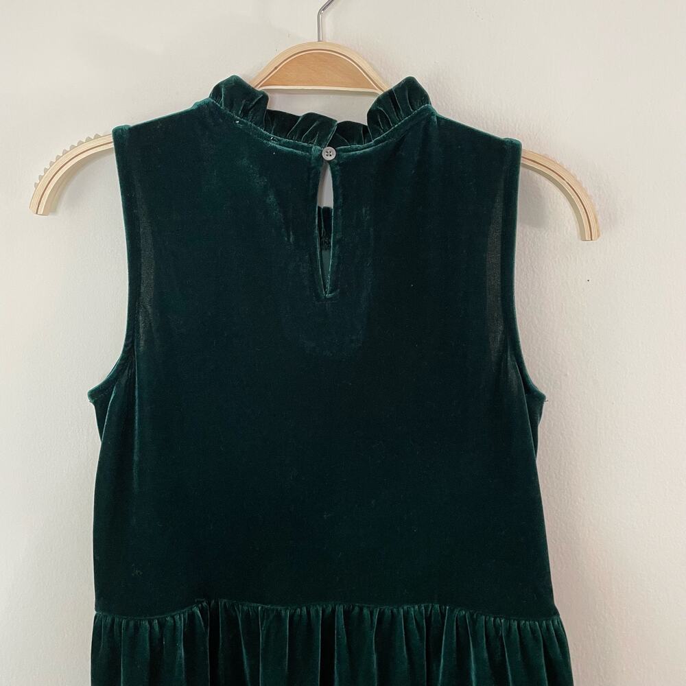 New J. Crew Factory Velvet Sleeveless Midi Dress Green 0 Holiday Party Cocktail‎ - Picture 6 of 10